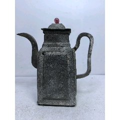 清代锡壶老锡器锡酒壶六角诗文锡壶茶壶_锡壶/锡器_岁寒堂【7788旧书网】