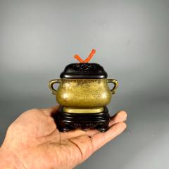古董老铜器老香炉传世明代清代紫铜精黄铜三足鬲式炉老铜香炉-铜炉-7788
