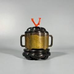 古董老铜器老香炉传世明代清代紫铜精黄铜三足鬲式炉老铜香炉-铜炉-7788