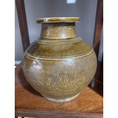 唐代茶叶末釉大罐，带盖完整_黄釉瓷_历史回收站【7788旧书网】