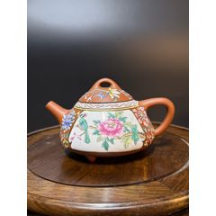 紫砂加彩花鸟壶_紫砂壶_玲珑陶舍【7788乐器收藏】