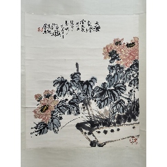 文瑛工笔旧裱绢本花鸟立轴_花鸟国画原作_苏恒堂【7788收藏】