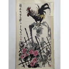 文瑛工笔旧裱绢本花鸟立轴_花鸟国画原作_苏恒堂【7788收藏】