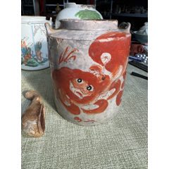 清乾隆款红釉蒜头瓶_红釉瓷_山西老货【7788红宝书】