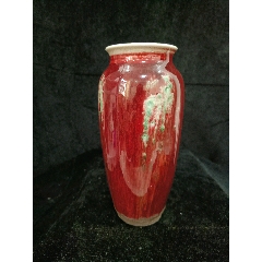 清乾隆款红釉蒜头瓶_红釉瓷_山西老货【7788红宝书】