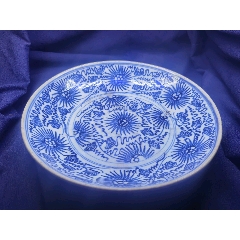 清中期豆青釉加白孔雀牡丹纹青花掸瓶一支_青花瓷_古玩于的店【7788旧书网】