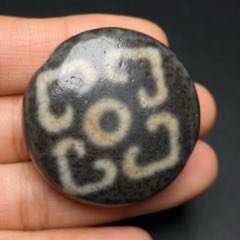 藏传朱砂如意两眼天珠_天珠_藏珠阁出品【7788红宝书】