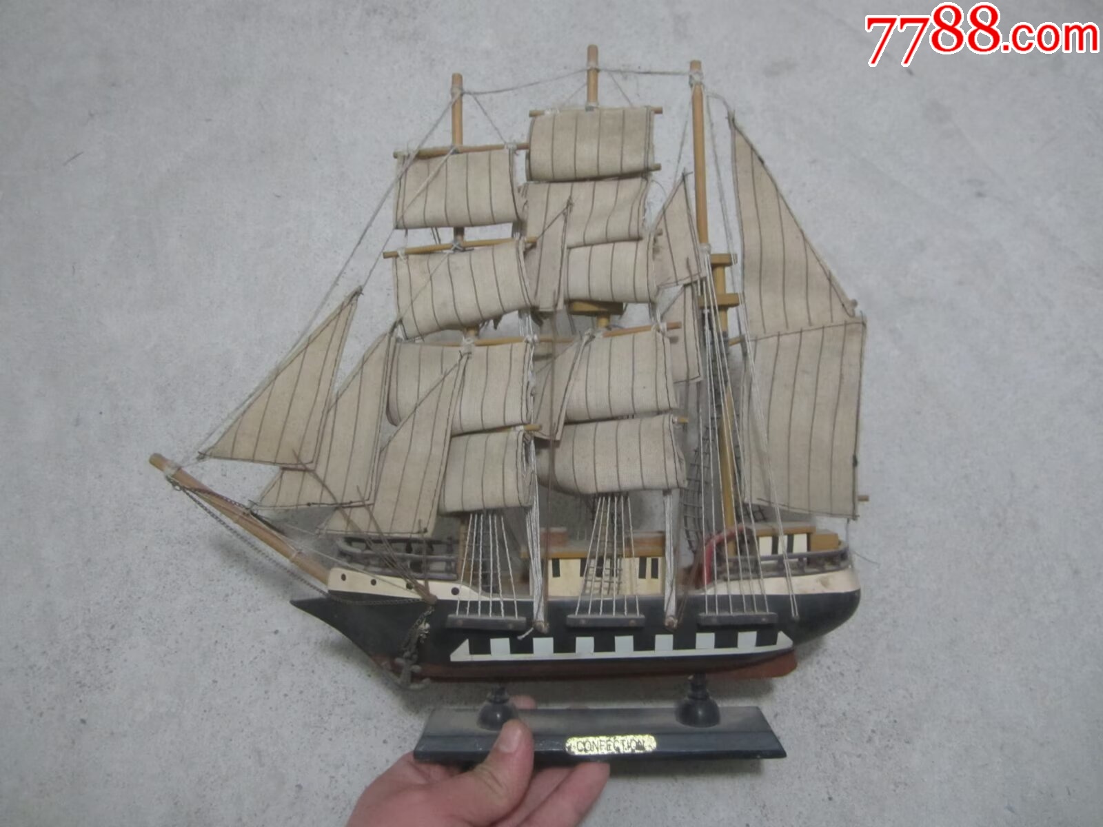1130-069 帆船模型 深圳莎斯工艺品厂.深圳市宝安区关塘工业区出品老帆船模型摆件-船/航海