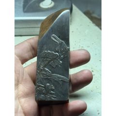 田黄石双龙戏珠钮印章。_寿山石印_南缘阁【7788红宝书】