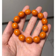 清代老蜜蜡十八子手持卡16mm重66g-蜜蜡-7788红宝书