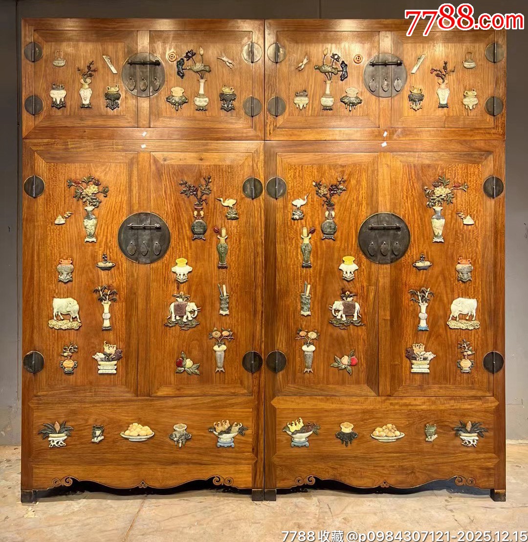 清代黄花梨百宝顶箱柜明清古典家具二手家具古董木器收藏精品古玩老物件