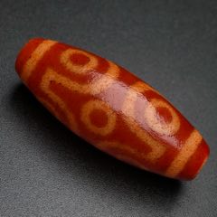 藏区回流老料高油包浆红肉【九眼天珠】-天珠-7788徽章收藏