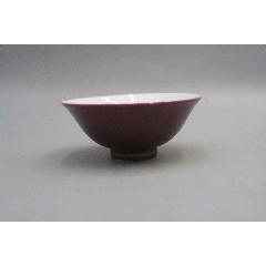 珊瑚红寿字碗-红釉瓷-7788红宝书