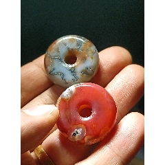 放漏！一線收得！水草瑪瑙老瑪瑙平安扣兩枚一起，如圖天然，低價(jià)處理！