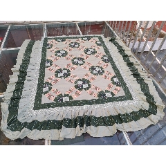 老床罩，80年代縫紉機(jī)制百納布床罩，做功精致，圖案設(shè)計(jì)獨(dú)特，整體顏色搭配素雅大方-￥128 元_床單/被套_7788網(wǎng)