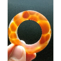 天然原色老瑪瑙三才環(huán)，如圖天然，低價(jià)處理！