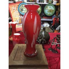 大連玻璃廠老紅花瓶，高20厘米，底徑7厘米-￥60 元_玻璃器皿_7788網