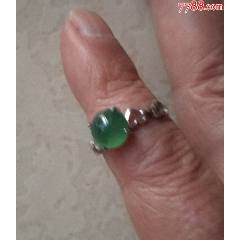 翠綠翡翠A貨女戒指（顏色好有剛性）活口鑲金品質-￥565 元_翡翠/緬甸玉_7788網