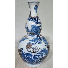 青花釉里紅魚化龍葫蘆瓶-￥860 元_青花瓷_7788網