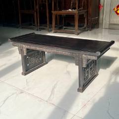 古董老黄花梨家具明清家具传世清代海南黄花梨雕龙炕桌案几老木器-木桌