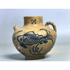 清代嘉庆道光时期青花缠枝莲印泥盒底_青花瓷_老字号古玩店【7788旧书网】