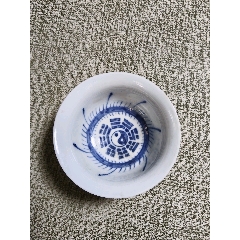 清代嘉庆道光时期青花缠枝莲印泥盒底_青花瓷_老字号古玩店【7788旧书网】