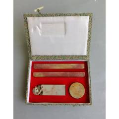 古印材 寿山石細工彫り『鯉登龍門』明治期庚子年款 印材3点セット仿漢文衍刀法作篆 古印材 寿山石細工彫り『鯉登龍門』明治期庚子年款 印材3