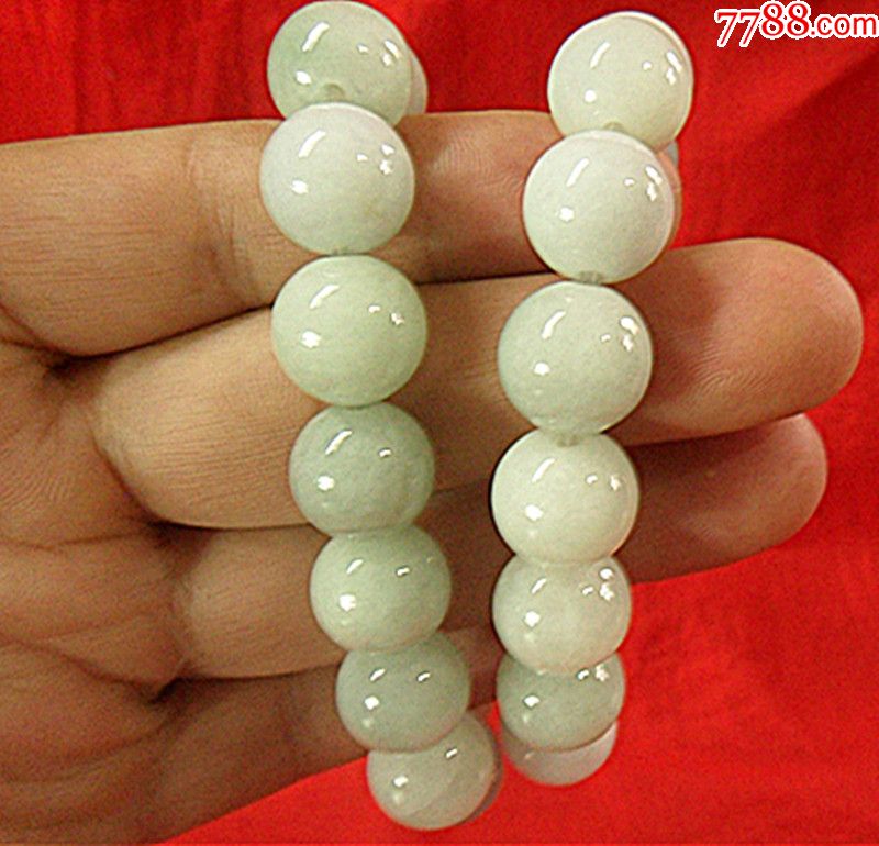 a货翡翠圆玉珠手链串_玛瑙/宝石手串_第3张_7788奇石收藏