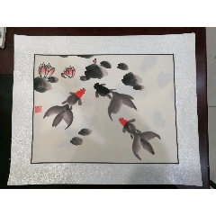 鱼趣图水墨画鱼戏莲叶纯手绘(wh229130)_7788收藏__收藏热线