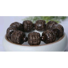 黑檀木木雕一生平安手串珠子直径2厘米(wh230344)_7788收藏__收藏热线