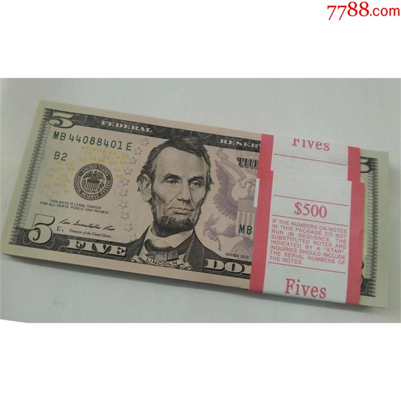 全新5美元纸币