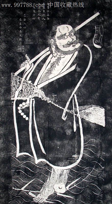 书画碑帖,达摩东渡,120x64cm,bt376*2