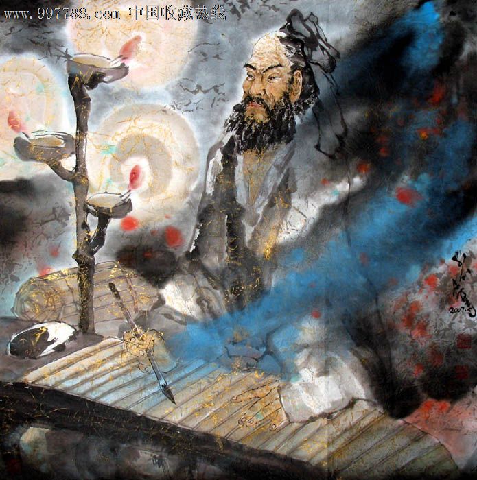 国画,人物,秦有田,四尺斗方,挑灯夜读图,15461