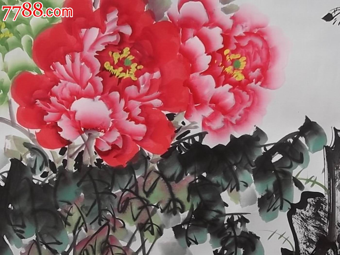 马桂芳巨幅牡丹图《富贵吉祥》