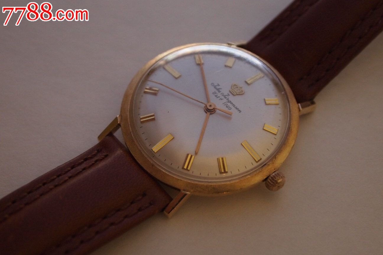 瑞士金皇冠julesjurgensen14k实金腕表.