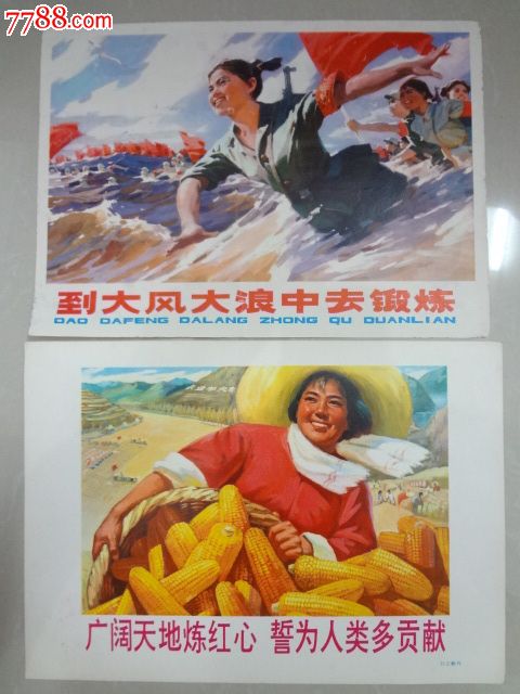 文革宣传画到大风大浪中去锻炼广阔天地
