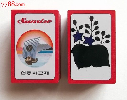 趣味收藏品韩国花牌韩国画图韩国扑克朝鲜族扑克小巧玲珑