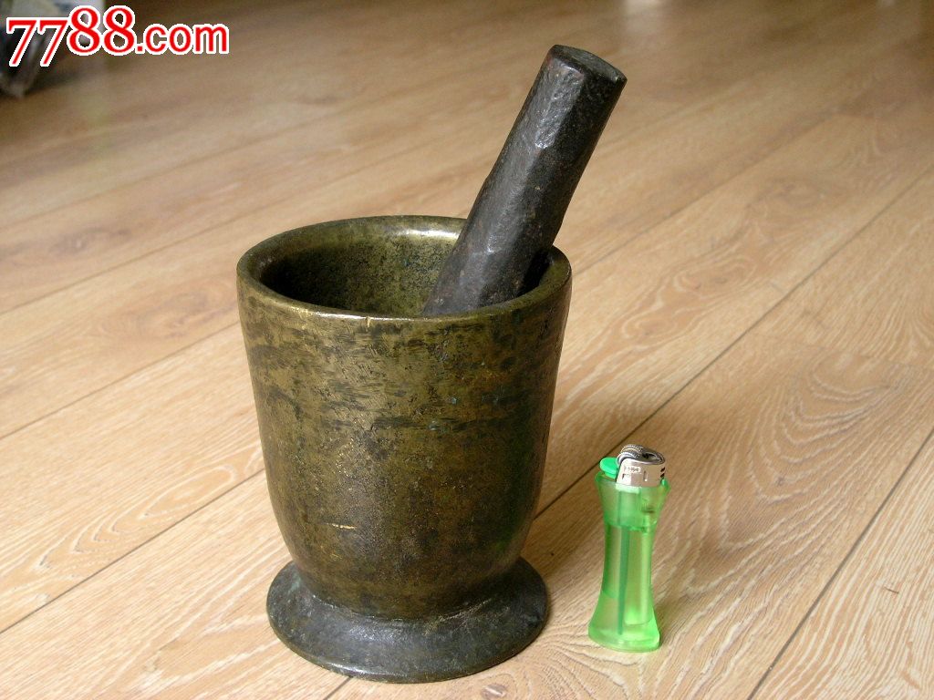 清末民国边疆老包浆厚料大号铜研臼带铁杵6.76KG古老少见!_旧铜器_古今贤良收藏斋【7788收藏__收藏热线】