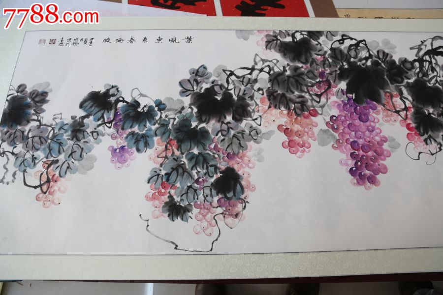 刘均鹏写意葡萄之二_花鸟国画原作_地二阁【7788收藏__收藏热线】
