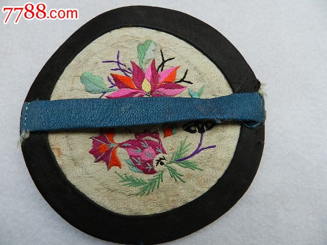 鱼戏莲图绣花粉扑166可以diy的圆绣片