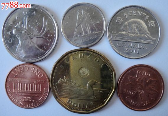 加币硬币面值参照图图片