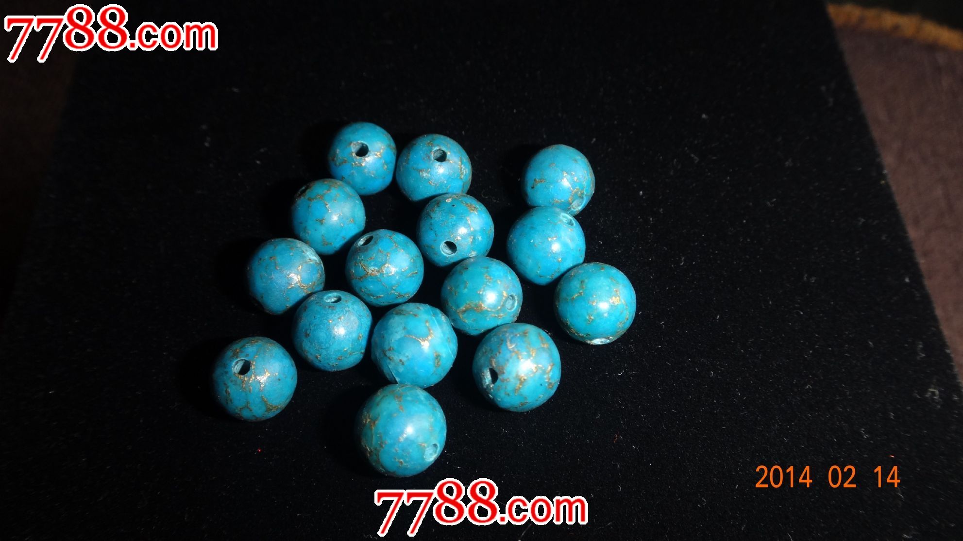 金线绿松石5枚1件