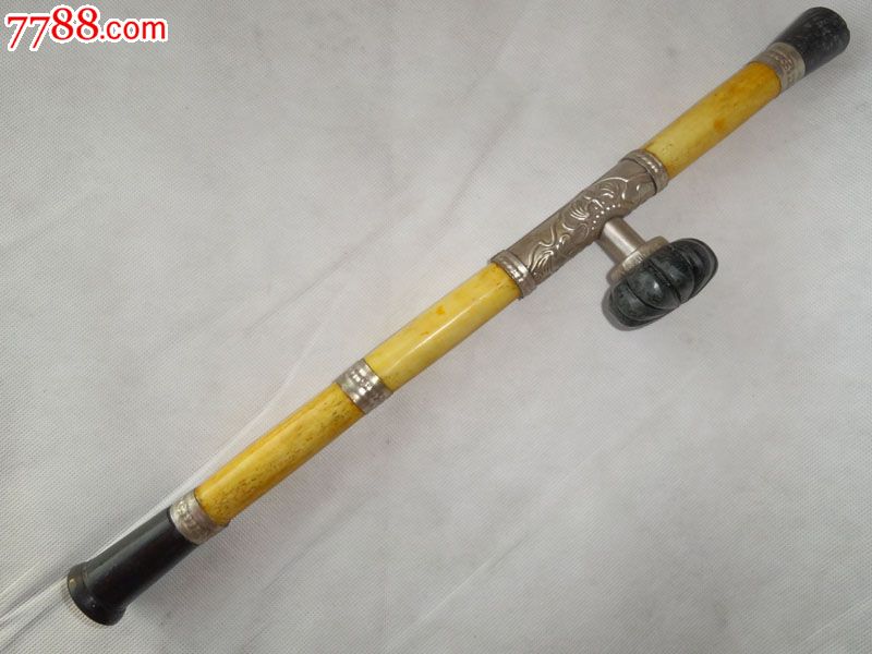 高档精工黄色牛骨大烟枪【镶玉.玉头.玉盖.玉烟嘴】收藏送礼佳品-价格:260元-se23092418-烟杆/烟枪/烟锅-零售-7788收藏__收藏热线