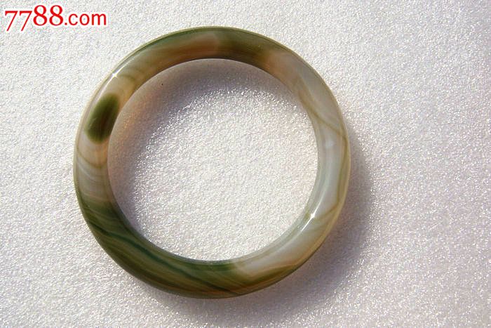 孔雀绿缠丝玛瑙手镯