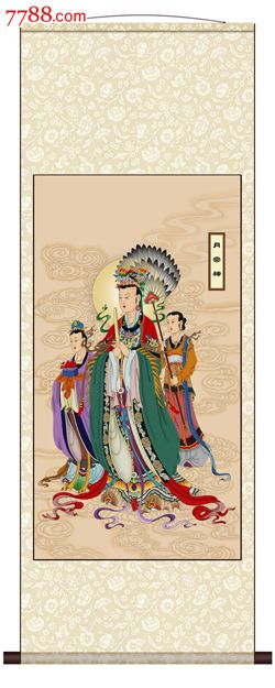 佛教慈云禅林正品手绘水陆画二十四天之月宫神画像