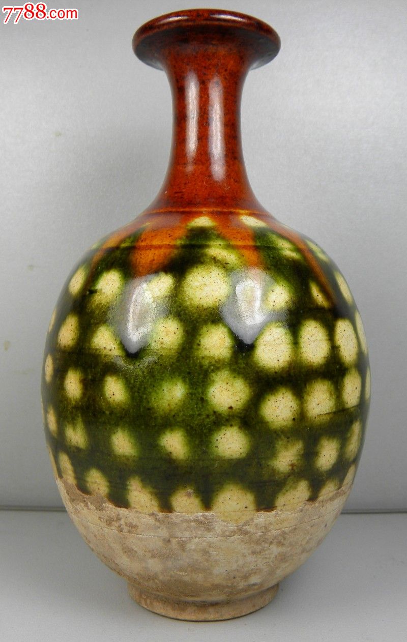 漂亮得让人心动的唐三彩梅瓶精品稀少