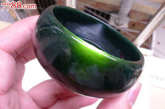 和田玉墨玉宽边厚装贵夫人手镯