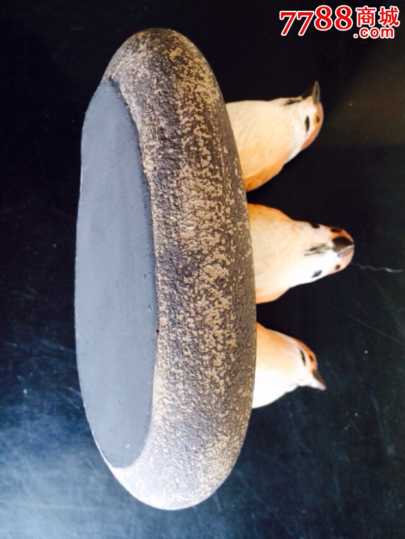 台湾铁丸石纯手工摆件三个麻雀活灵活现