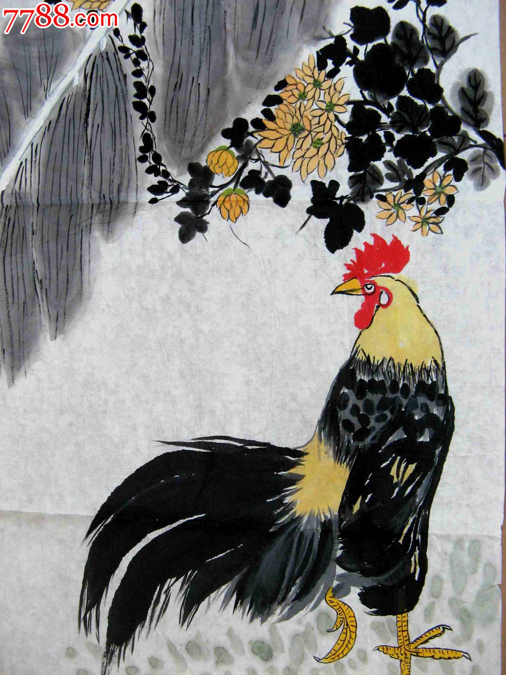 大鸡画《晨鸣》-价格:24元-se24325968-花鸟国画原作-零售-7788书画网