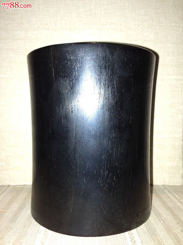 清小叶金星紫檀笔筒